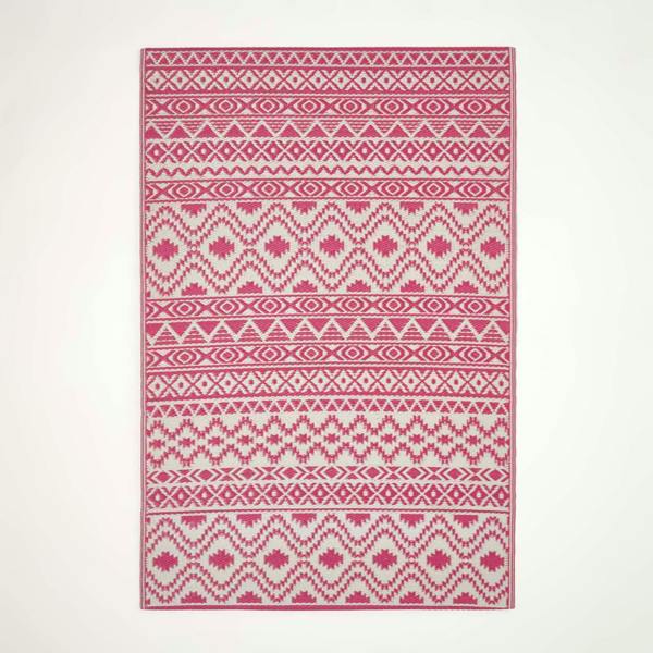 HOMESCAPES Outdoor Rug Luxury Waterproof Reversible Recycled, For Garden, Tia Aztec