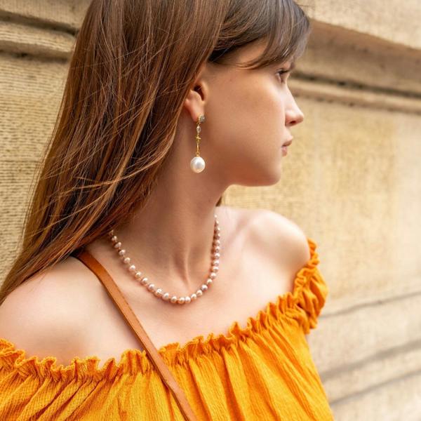 Spero London Chunky Baroque Pearl Drop Sterling Silver Earring