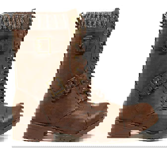 Rocket Dog Billie Womens Ankle Buckle Lace Up Military Boots