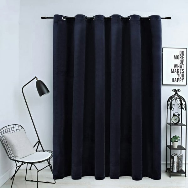 Berkfield Blackout Curtain with Metal Rings Velvet Black 290x245 cm