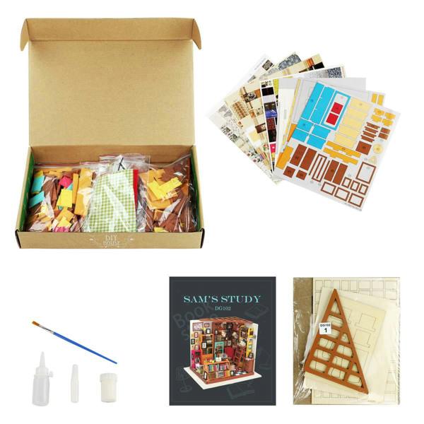 Dyzi 221 Piece Sam’s Study Miniature Library 3D Puzzle