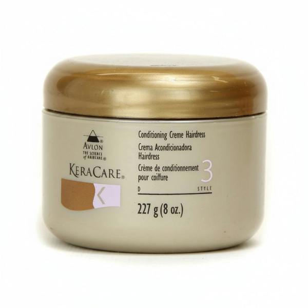 Keracare Conditioning Creme Hairdress jar with gold lid on a white background