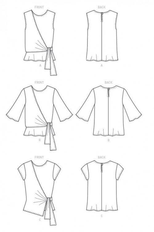 Butterick Sewing Pattern 6765, Tops for Women, A5 (6-8-10-12-14) - Easy