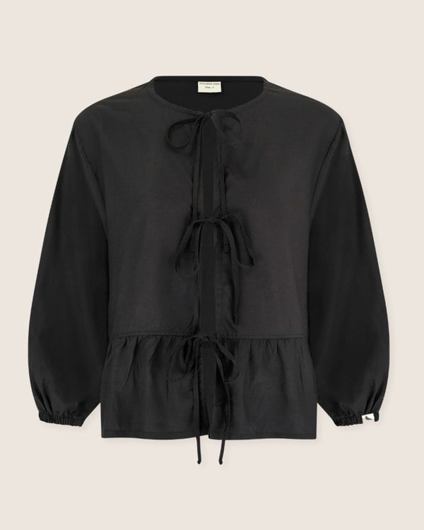 Blake Black Tie Front Top - image 4