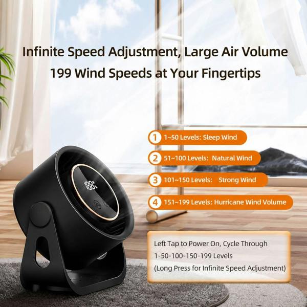 Dyzi Digital Display Desktop Fan 199 Speed Rechargeable Wall Mount Fan