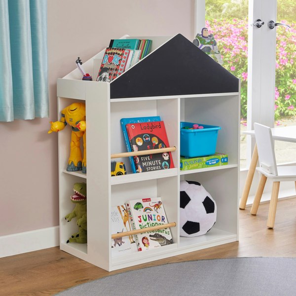 Liberty House Toys Kids White Blackboard Bookcase and Storage Cabinet