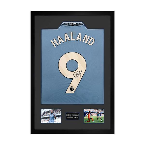Erling Haaland Signed Manchester City Shirt Premium Frame (ACG)