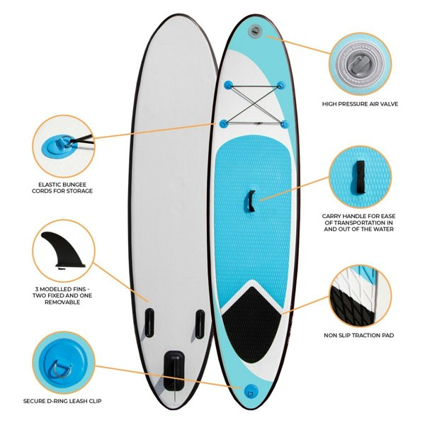 Monstershop 10ft Blue Inflatable Paddle Board