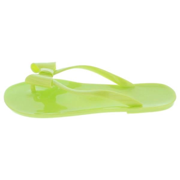 Spot On Ladies Spot On Flat Bow Trim Toepost Jelly Sandal
