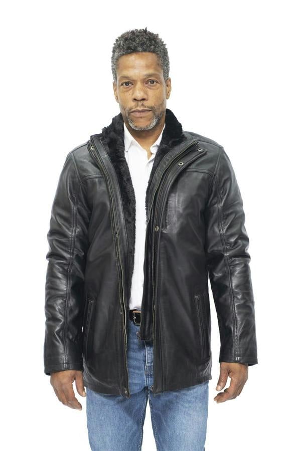 Infinity Leather Mens Leather Mid Length Coat-Hanoi