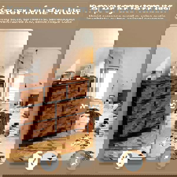 Levede Chest of Drawers 7 Drawer Storage for Bedroom Living Room in Brown Black