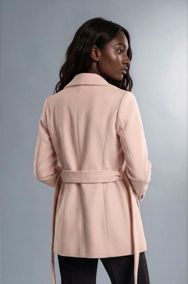 Myles Anthony Oatmeal Wool & Cashmere Coat With Tie Belt