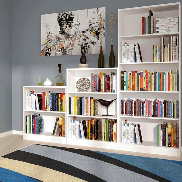 Furniture To Go 4 You Medium Wide Bookcase In Pearl White