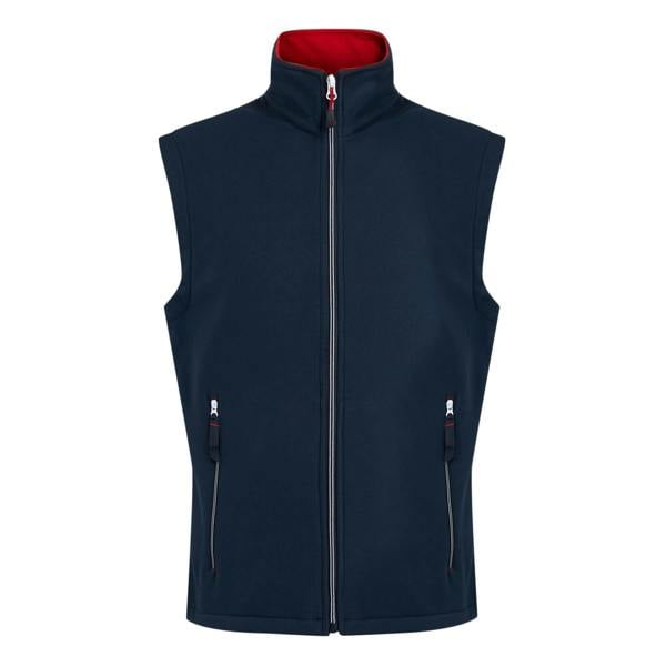 Regatta Mens Ascender Softshell 2 Layer Body Warmer - Navy/Classic Red - 