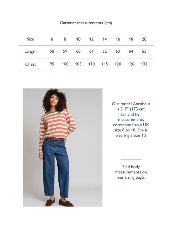 Kite Womens Organic Oxbridge Jersey T-Shirt Russet Stripe