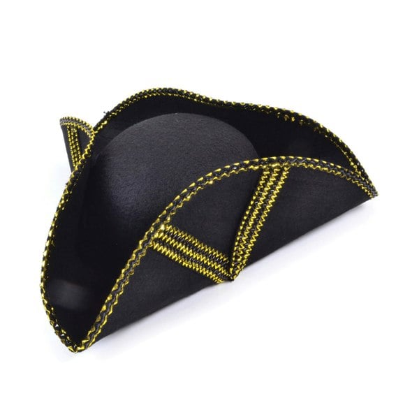 Bristol Novelty Unisex Adults Pattern Tricorn Hat - Black/Gold