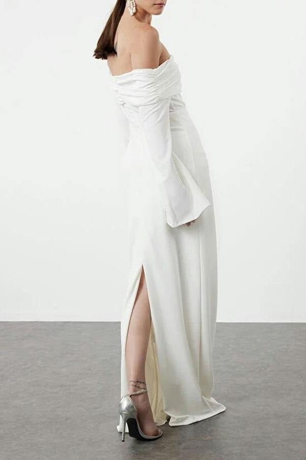 WOVCOR Carmen Collar Maxi Elegant Evening Dress