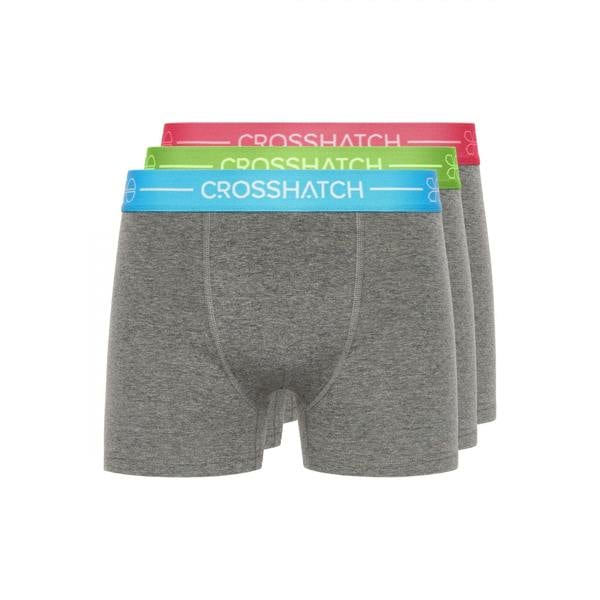 Crosshatch Mens Astral Bright Marl Boxer Shorts (Pack of 3) - Charcoal - 