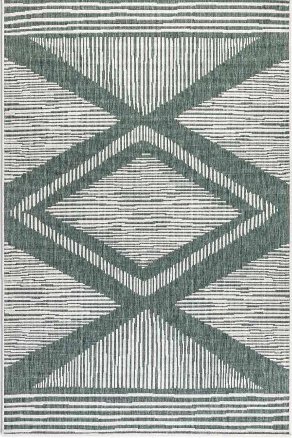 Hanse Home Reversible Indoor & Outdoor Green Rug – Rhombus Design