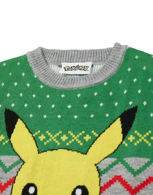 Pokemon Boys Grey Pikachu Christmas Jumper [dis]