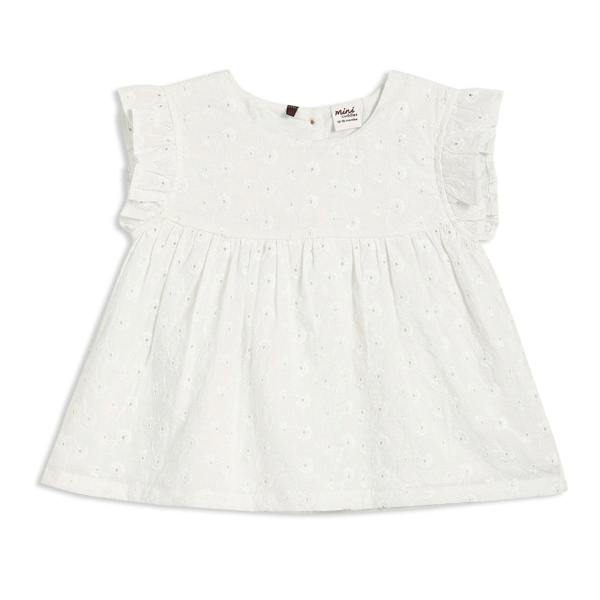 Mini Cuddles Baby Girls Broderie Anglaise 2pc Set, White
