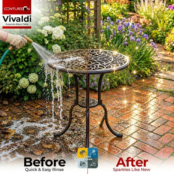 Centurion Supports VIVALDI Black Garden & Patio Cast Aluminium Bistro Table