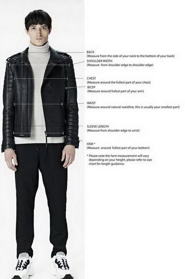 Infinity Leather Mens Leather Biker Quilted Brando Motorcycle Jacket