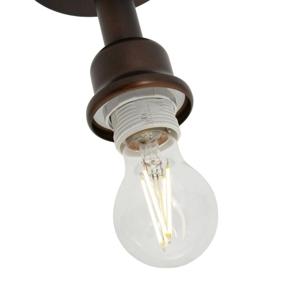 Contemporary Designer Short Semi Flush Matt Bronze Ceiling Rose Image 3