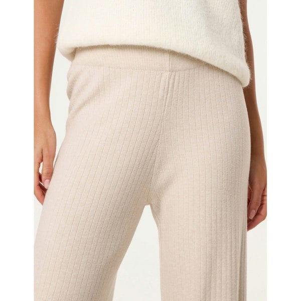 Blue Vanilla Ribbed Wide Leg Trousers