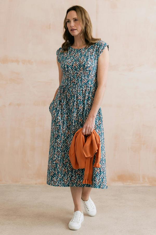 Lily & Me Sway Organic Cotton Jersey T-Shirt Dress Restore Ocean