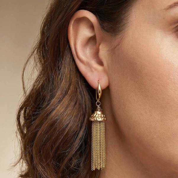 Pia Gilded Chimes Antique Gold-Tone Tassel Earrings
