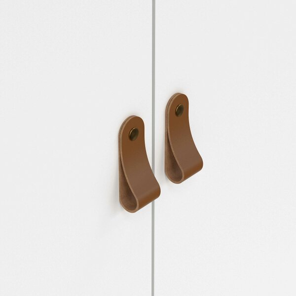Wyld Haus Wildberry Matt White Wardrobe 3 Doors Leather Handles