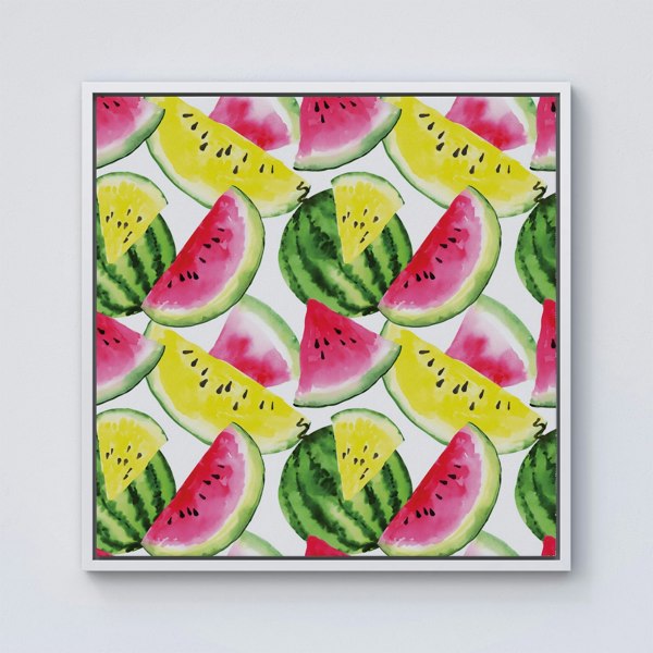 Warren Reed Colourful Melon Pattern Framed Canvas