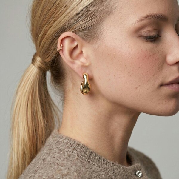 Uchi & Soto Nami Gold Wave Hoops