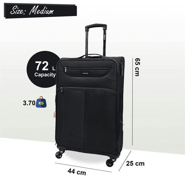 Eagle Luggage Lightweight Soft Suitcase Luggage Travel TSA Set