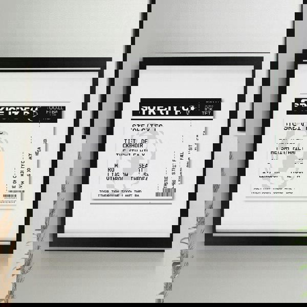 Personalised Memento Company Personalised Football Ticket Black Poster Frame