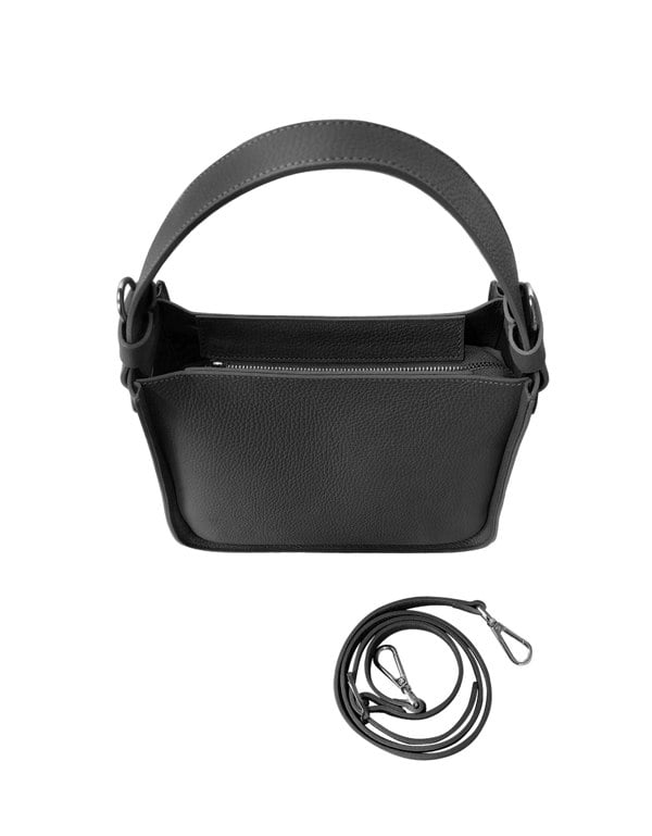 Le Parmentier Duplo Medium Top Handle Bag - Black