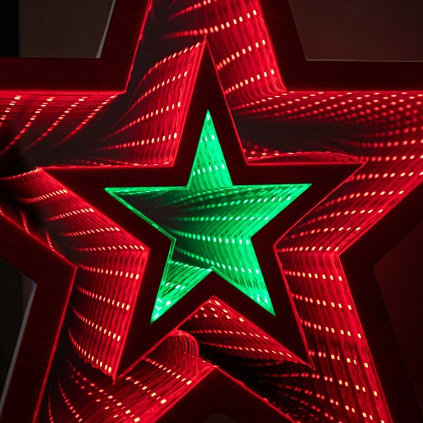 Samuel Alexander 47cm Light up Star Infinity Christmas Decoration with Red and Green LEDs
