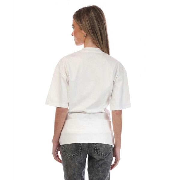 Off White Womens/Ladies Arrow Cotton Twisted Hem T-Shirt - White - 