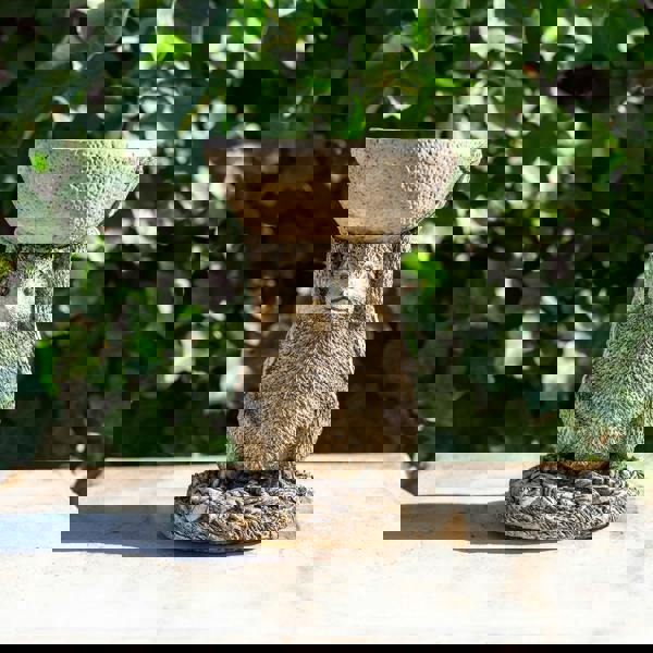 Small Adorable Hedgehog Design Stonecast Bird Bath