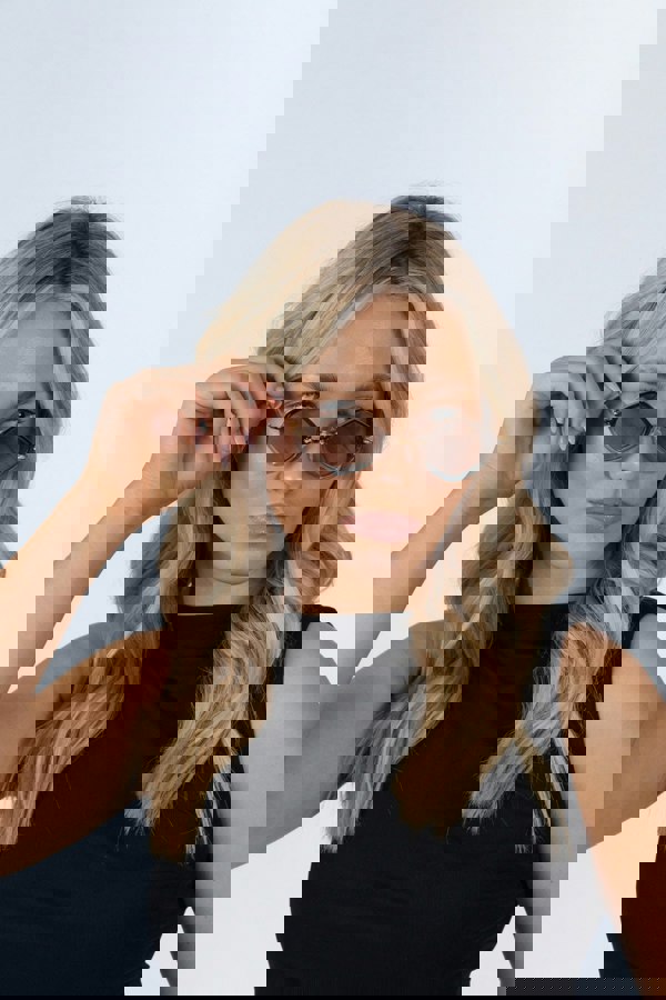 SVNX Diamond Shape Sunglasses in Brown Blue