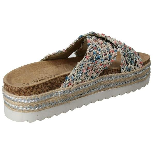 Spot On Ladies Spot On Chunky Sole Summer Mule