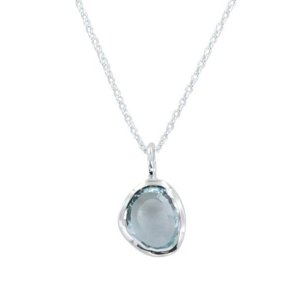 Sterling Silver Birthstone Necklace with Semi-Precious Stone - Reeves & Reeves