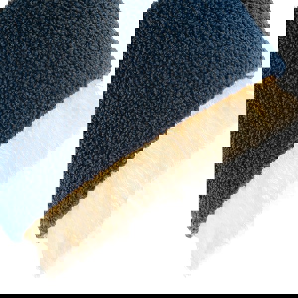 Midnight Blue Wool Lamp Shade with Ivory White Hanging Fabric Tassels Image 3