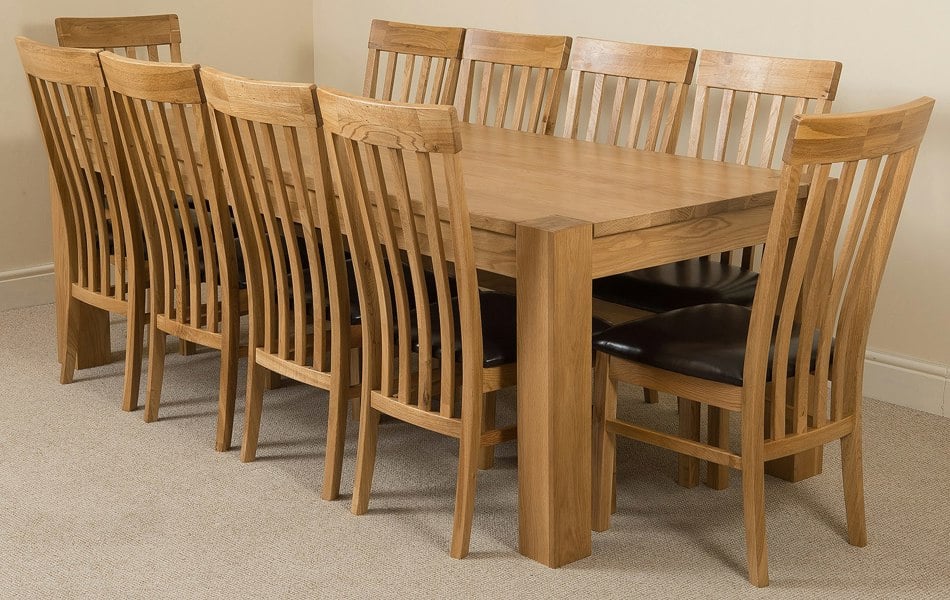 That's Furniture Kuba Extra Large Oak Dining Table with Harvard Oak Chairs