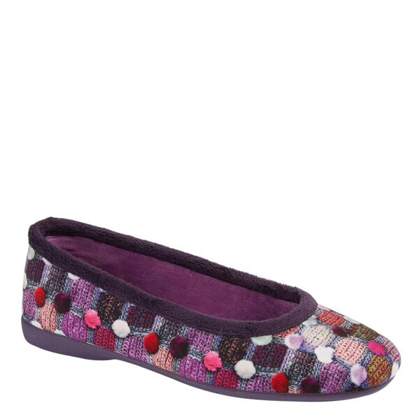Sleepers Samira Ballerina Slippers - Purple/Multi