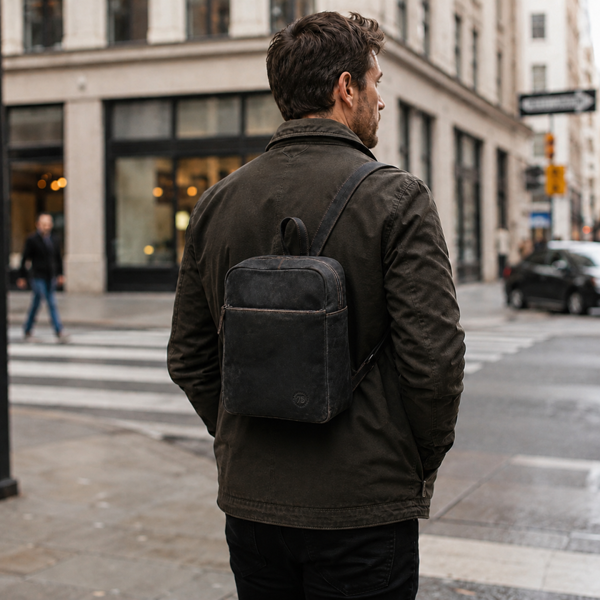 Leather Company Real Leather Backpack with Multiple Pockets: TOKYO