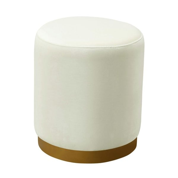 Furniture Edit Opal Cream Velvet Ottoman with Gold Base