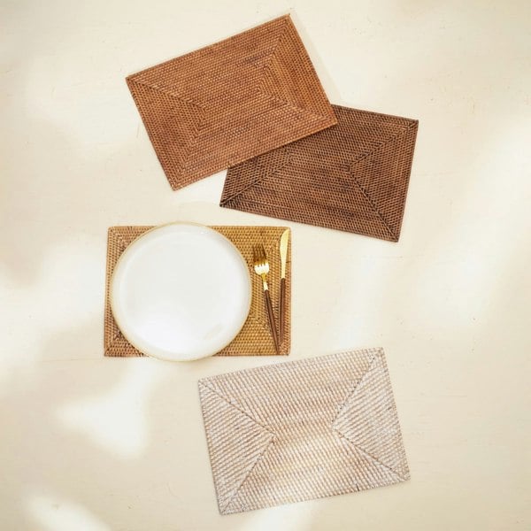 Coastal villa Homeware Rectangular Rattan Placemat