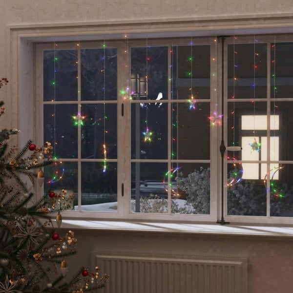 Berkfield Star and Moon Fairy Lights Remote Control 138 LED Colourful